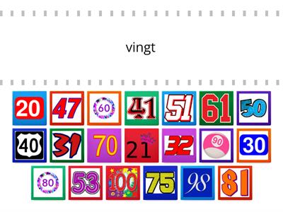 S1 French numbers 20 -100