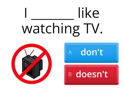 pics present simple negative