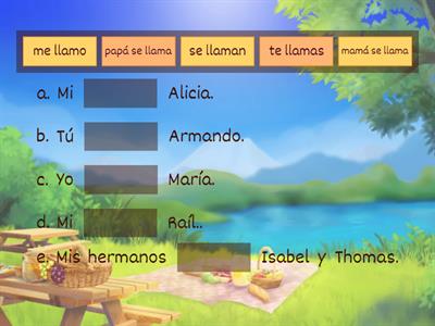 Presentar a la familia - Verbo llamarse