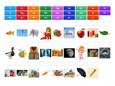 Matching Alphabet letters with Initial sound