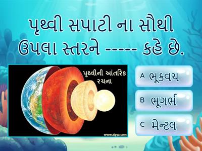  પૃથ્વીની આંતરિક રચના અને ભૂમિસ્વરૂપો,         પંથોડા પ્રાથમિક શાળા સામાજિક વિજ્ઞાન,જયદીપ પટેલ