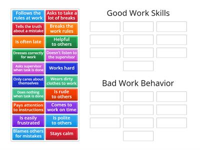 Good Work Skills or Bad Work Behavior