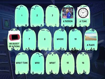 Wh- words Memory game matching