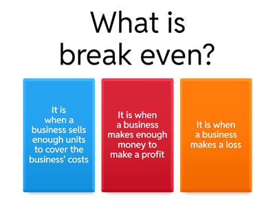 Break Even and Costs 