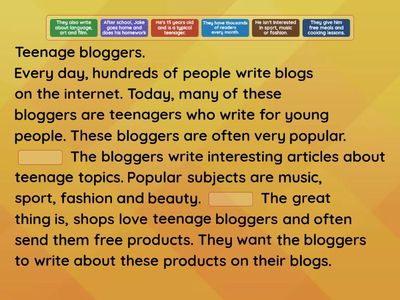 Teenage bloggers. Revision. Life Vision A1/A2