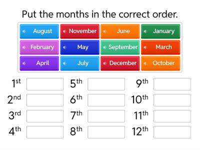 Put the Months in order