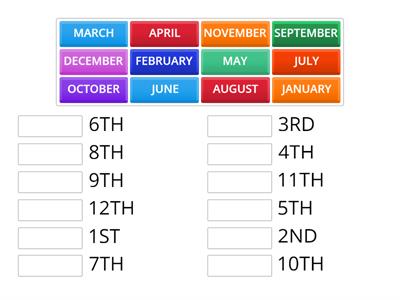 MONTHS IN ORDER