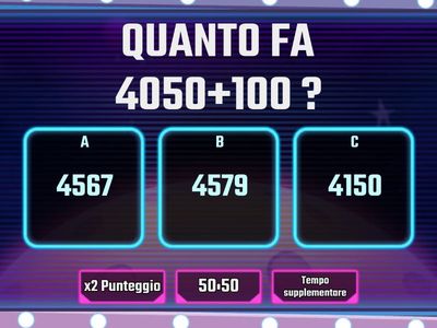 Calcolo orale addizione e sottrazione