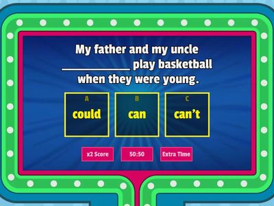 Can/could for ability 