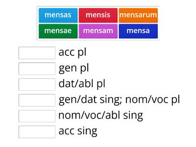 1st Declension endings