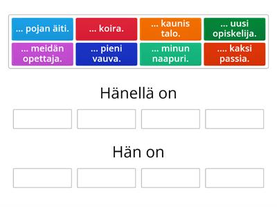 HÄNELLÄ ON vai HÄN ON?