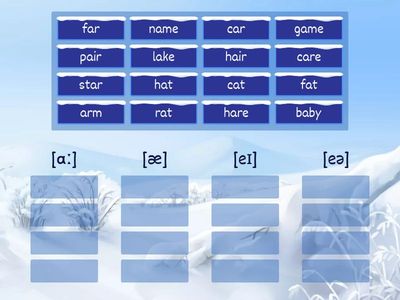 Sounds [ɑː], [æ], [eɪ], [eə]