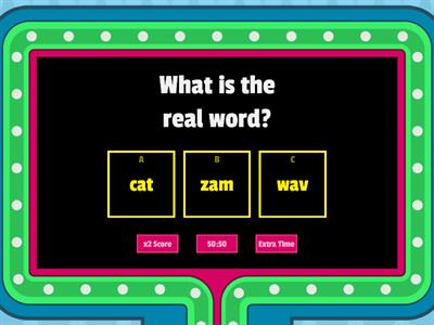 CVC Real/Nonsense Word Game 