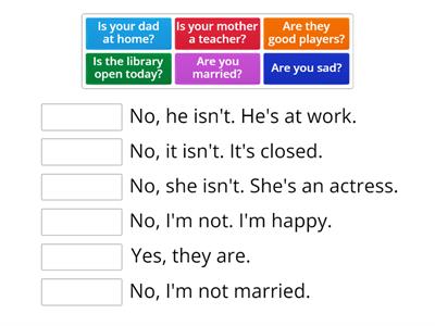 QUESTIONS AND ANSWERS - TO BE - PRESENT SIMPLE