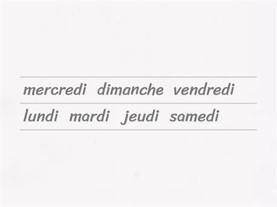 1Y French Les jours de la semaine