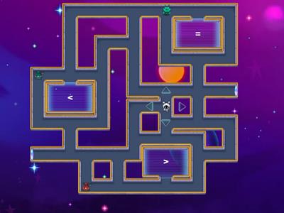Packman Comparing Fractions Maze