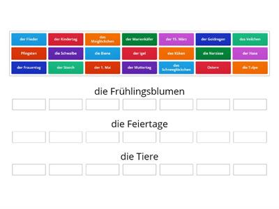 der Frühling  2., 3. und 4. Klasse