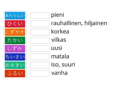 まるごと入門L14 - Adjektiivit (merkitykset）