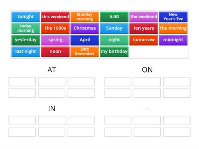 PREPOSITIONS OF TIME