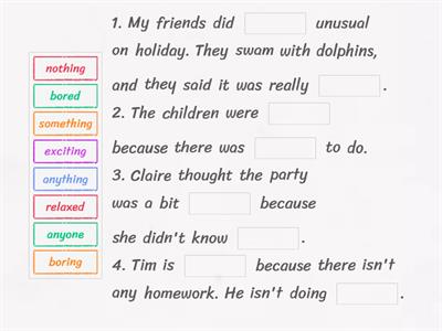 Adjectives and Indefinite Pronouns