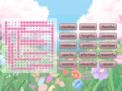 -less and -ful suffixes