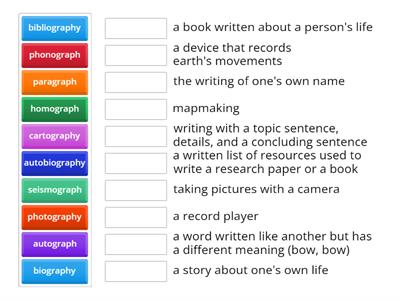 Root word "graph" practice