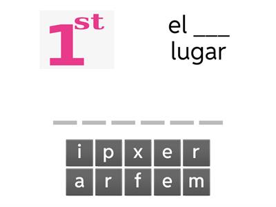 Numeros Ordinales (Spell the Word)