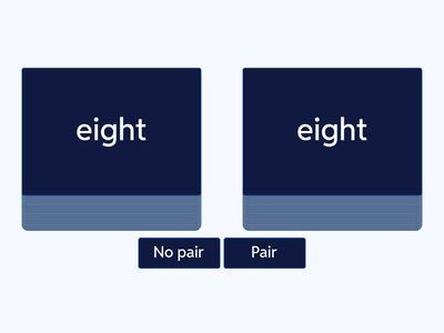 Long a: eigh, ei, ea Pair or No Pair Game