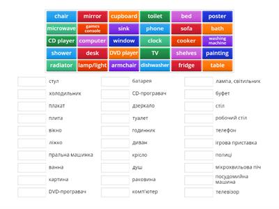 Gateway A2 Unit 2 Vocabulary knowledge check (Household objects and furniture)