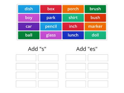 Plural Nouns - s or es