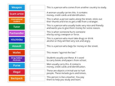 Con B3-B4 M2 W3 Crime & Safety Vocabulary Match-up