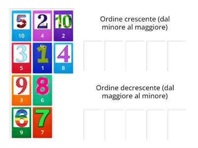 Mettiamo in ordine! (crescente  e decrescente)