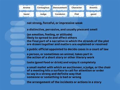 Match the correct meaning of the given word