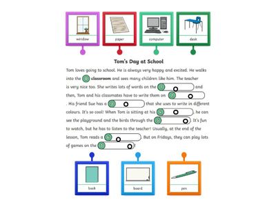 Starters Reading & writing part 4 A day at school