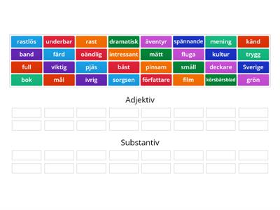 Adjektiv eller substantiv? Kap. 10, Svenska så klart!