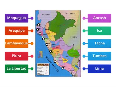 Los departamentos de la Costa del Perú