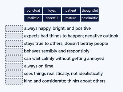 Meaning of adjectives. Solutions. Intermediate. 6A.