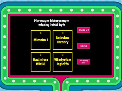 Od Piastów do Jagiellonów - powtórzenie - teleturniej