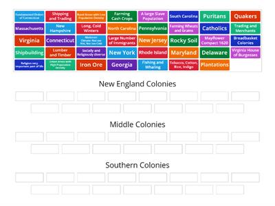 13 Colonies Sort