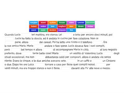 Completa il Testo. Passato Prossimo e Imperfetto