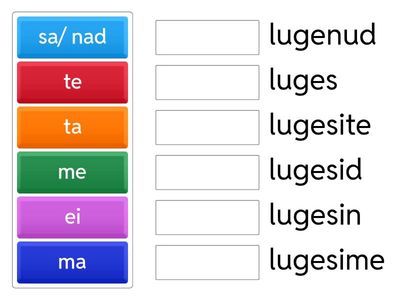 Tegusõna LUGEMA (eile)