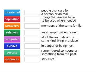 Wonders 3rd Grade U2W4- Match Up