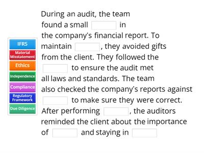 Audit. Complete the Story 