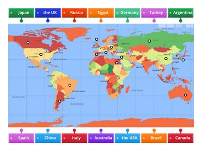 GW B1 Countries on the map