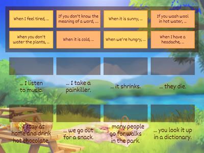  Zero conditional (8 sentences)