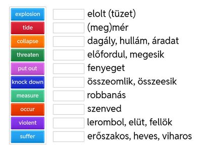 Disasters - vocabulary