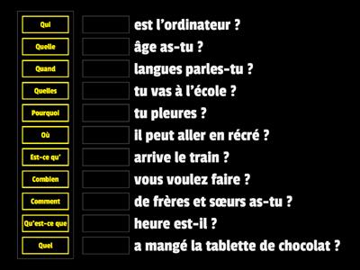 Les mots interrogatifs