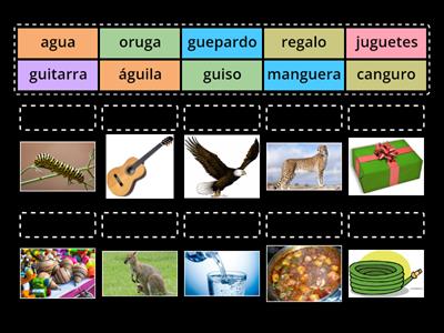  Palabras con ga, go, gu, gue, gui