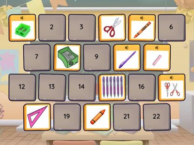 Sort by the color - Classroom objects