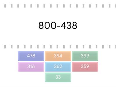 2nd Grade 3 Digit Subtraction